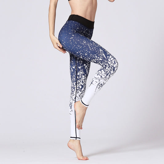 Women's digital printed quick-drying sports yoga pants