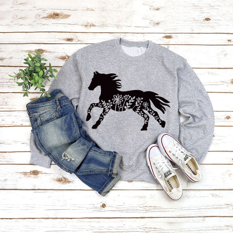 European And American Round Neck Jacket Long Sleeve Printing