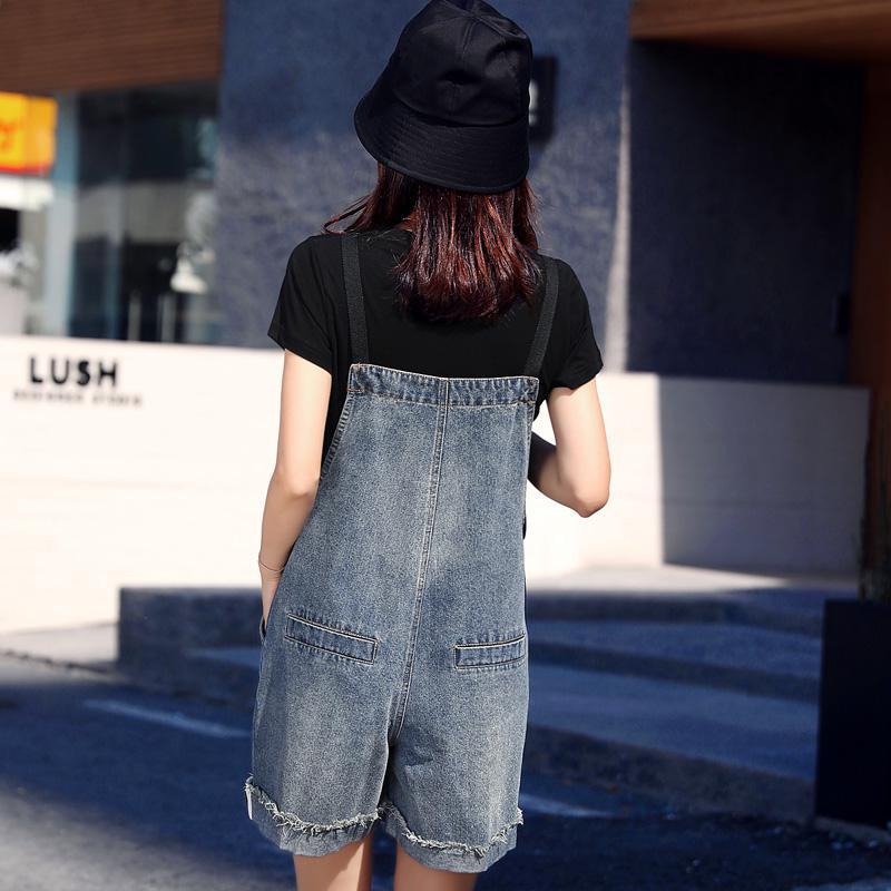 Women's Summer Denim Fashion Casual Loose One-piece Shorts