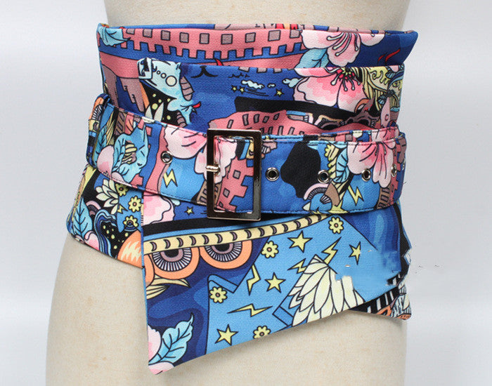 Chinese Style Printed And Painted Belt