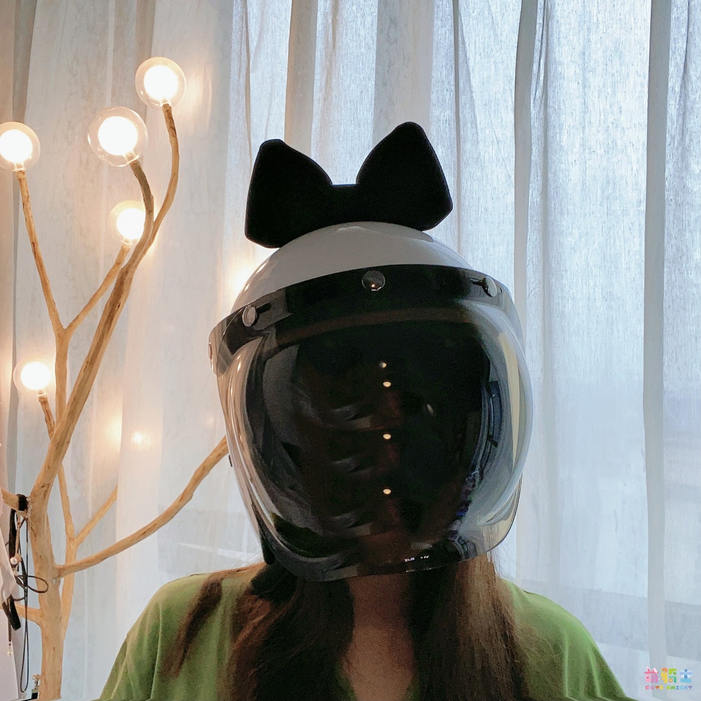 Motorcycle Helmet Ornaments Space Cotton Bow Cute Girl