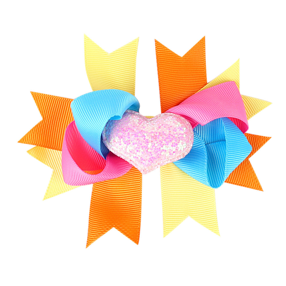 Children's Bow Hairpin Multi-layer Love Edge Clip