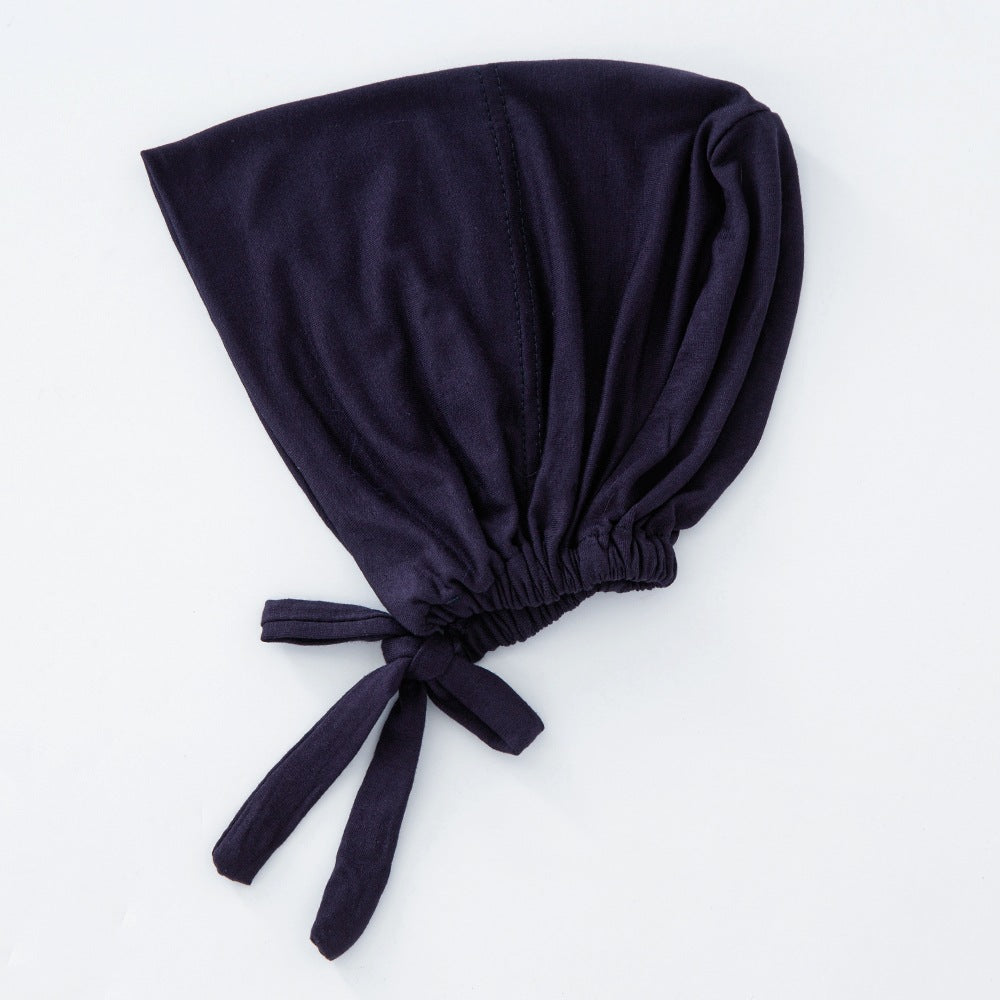 Women's Fashion Solid Color Lace-up Bottoming Hood