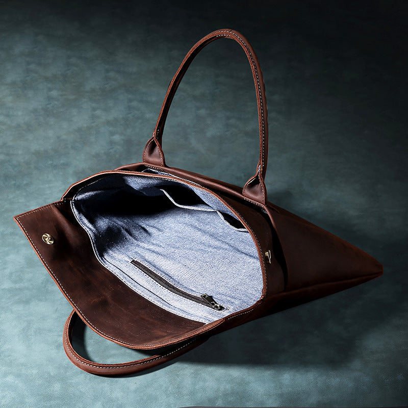 Vintage Crazy Horse Leather Laptop Bag