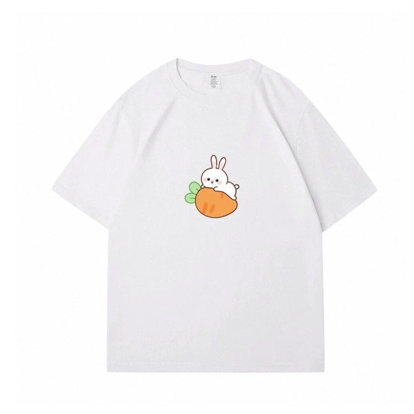 European And American Rabbit Printed Loose T-shirt