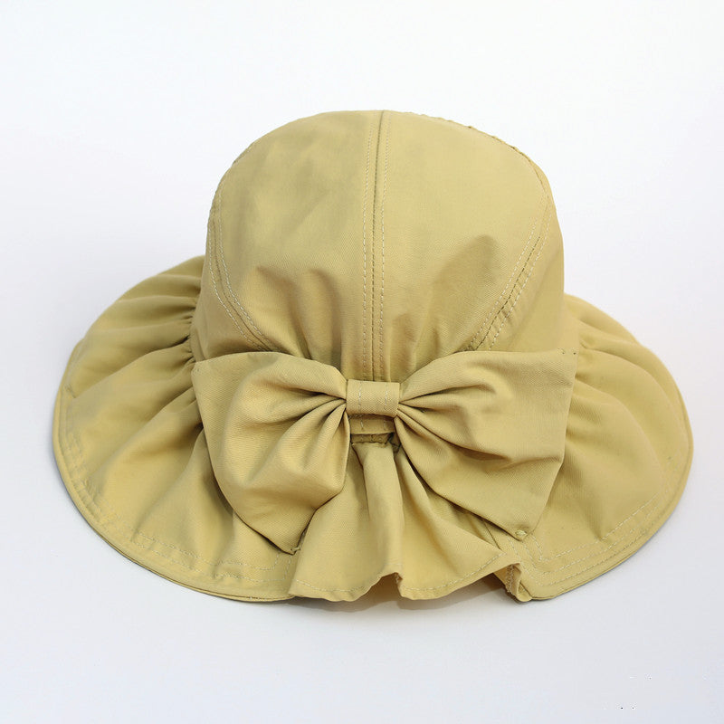 Casual Japanese Large Brim Cotton Linen Sun Hat Foldable