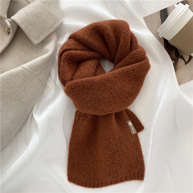 Soft Waxy Knitted Cashmere Warm Scarf Student Girl
