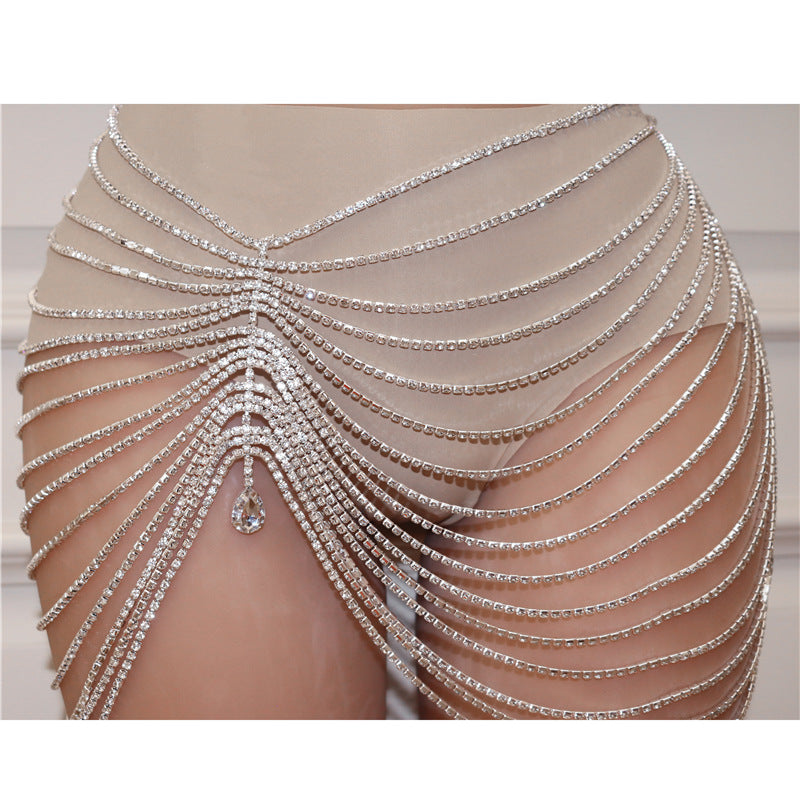 Sexy Nightclub Tassel Pendant Waist Chain Dance Skirt