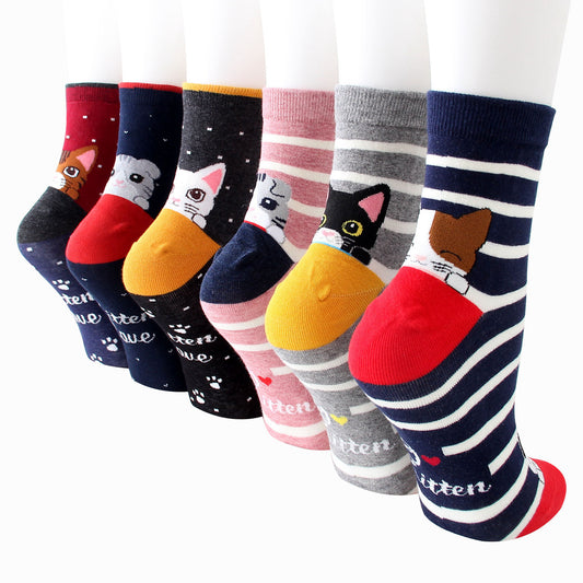 Wild Sweat-absorbent Cute Cartoon Puppy Socks