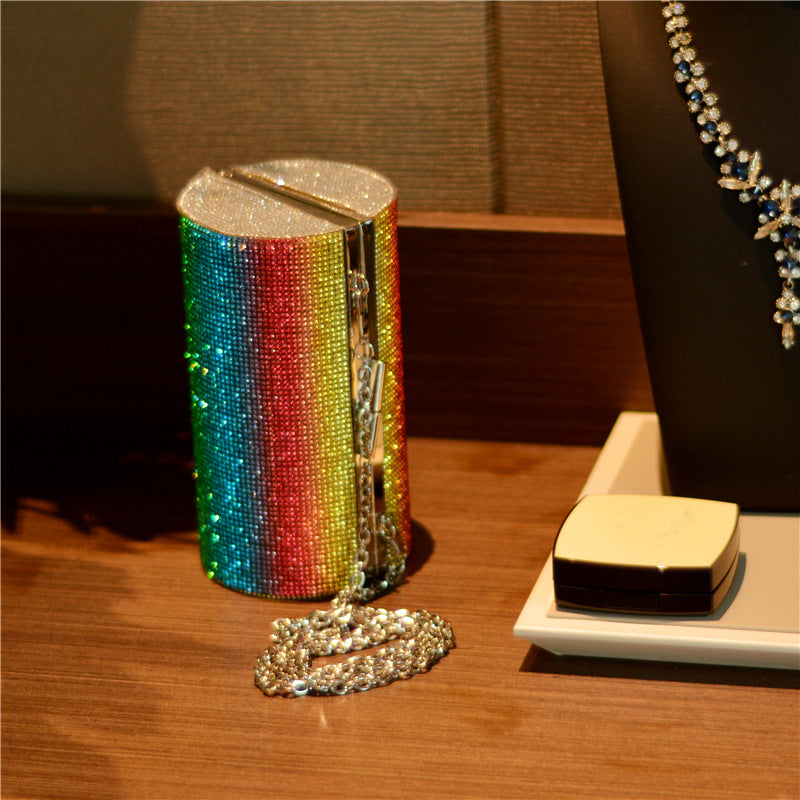 Regnbue Rhinestone Pung Aften Taske