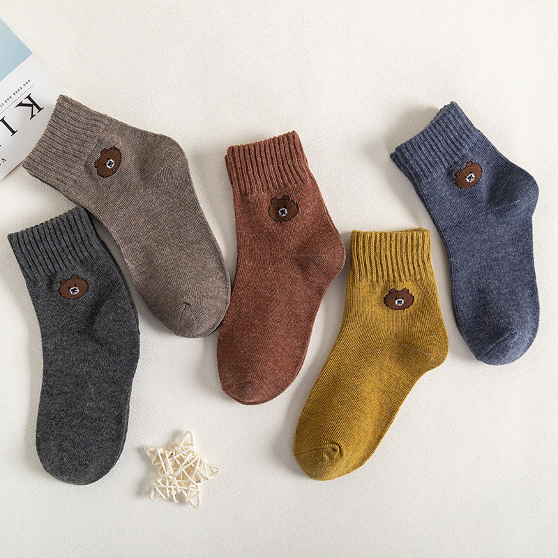 Mid-calf Cotton Boys And Girls Socks Cute And Breathable College Style Baby