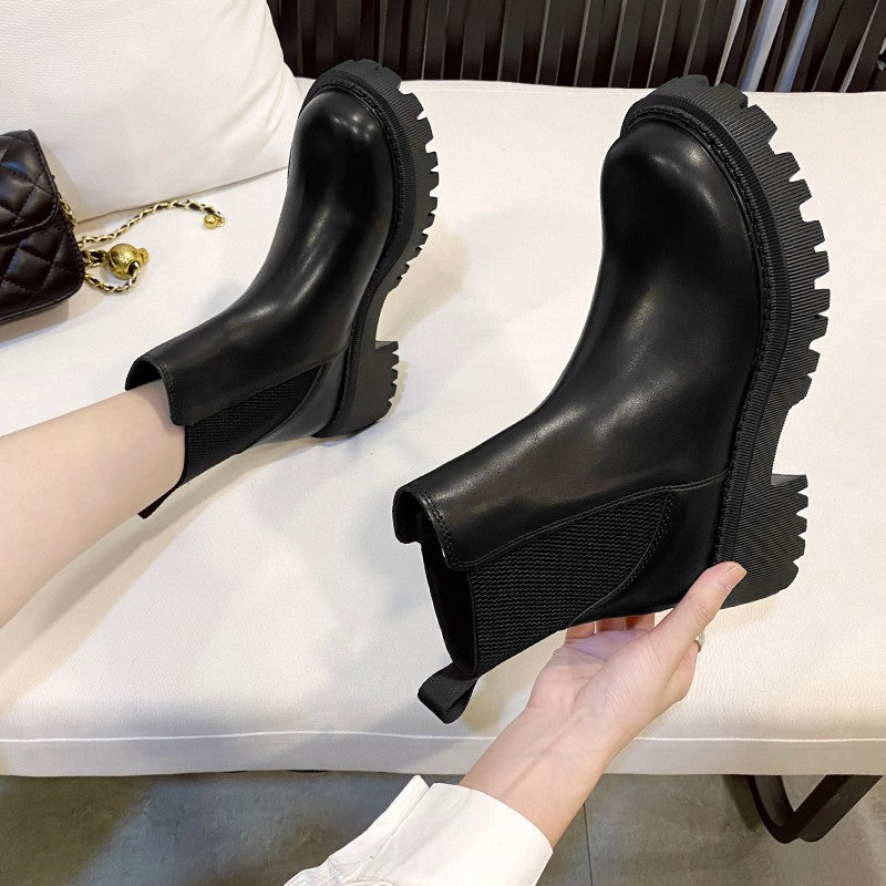 New Boots Women's Thick-soled Chimney Show Small Feet