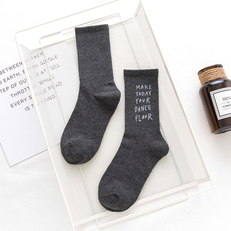 Women's alphabet pile cotton socks
