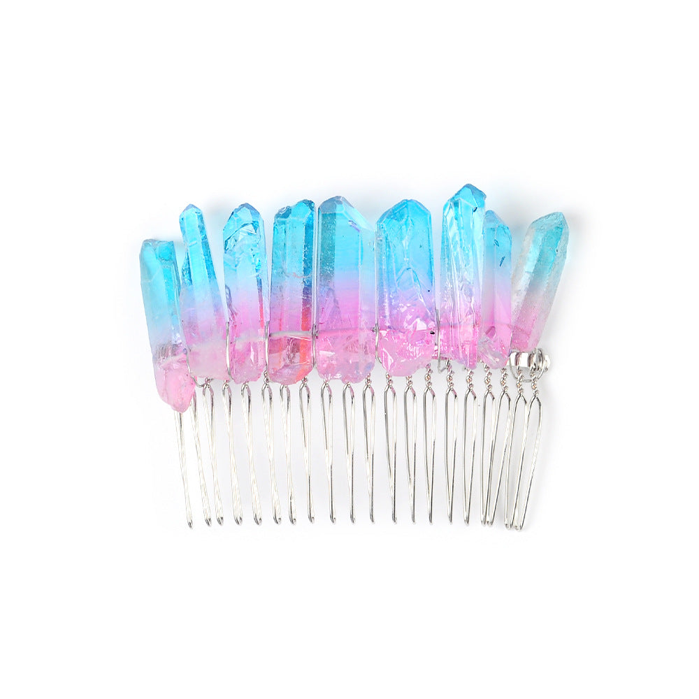 Handmade iron wire wound natural stone hairpin