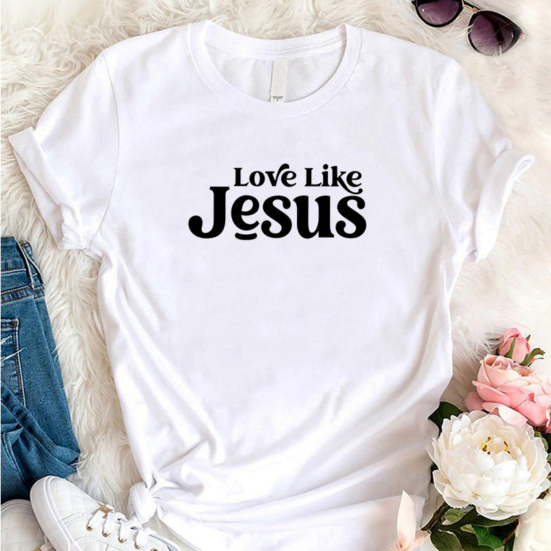 Women's Printed Short Sleeve Crew Neck T-Shirt Top