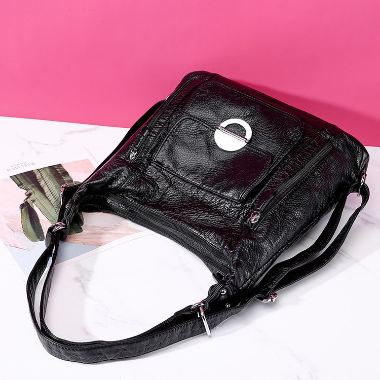 Women's Fashion Soft Leather Three-purpose Backpack