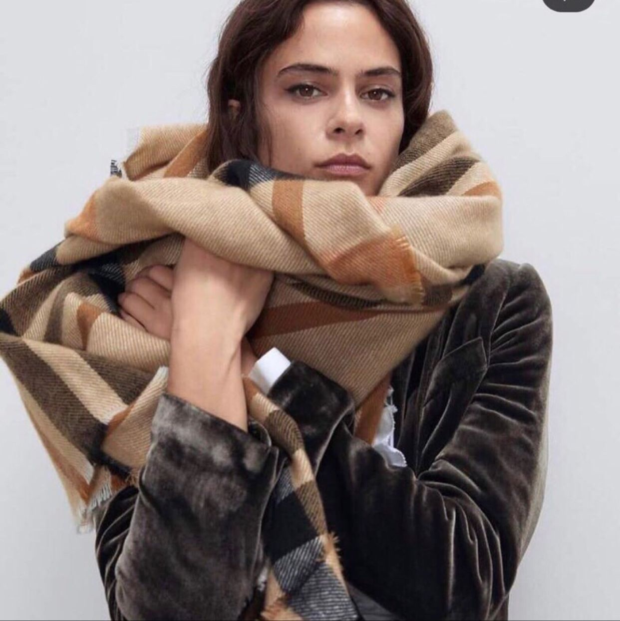 Striped Camel Simple Fashion Atmosphere Thickened Scarf Dual-use