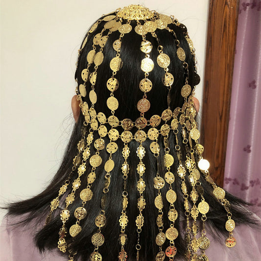 Long Section Belly Dance Metal Headdress Stage Hat
