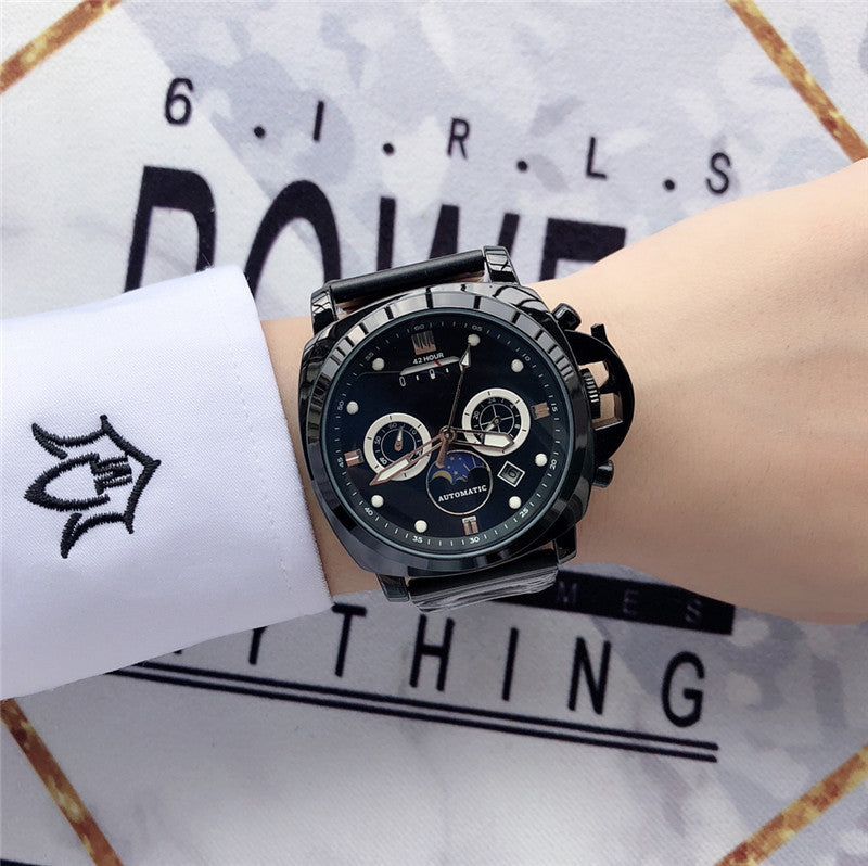 Luminous waterproof 6-pin quartz watch