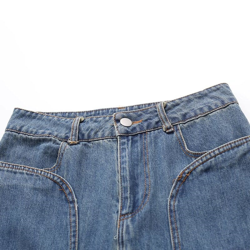 Women's Loose Fitting Leather Washed Skinny Jeans