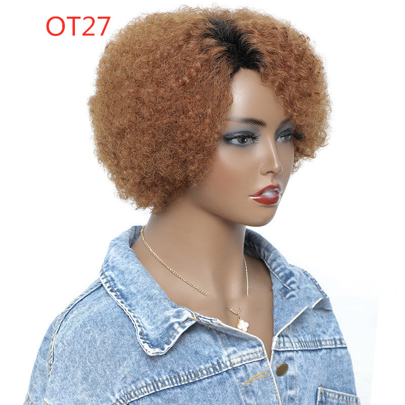 Short Mechanism OT Color Small Volume Gradient Explosion Headgear