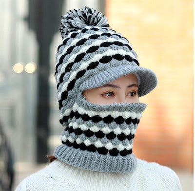 Women's Winter Fleece Thickened Knitted Warm Ear Protection Hat