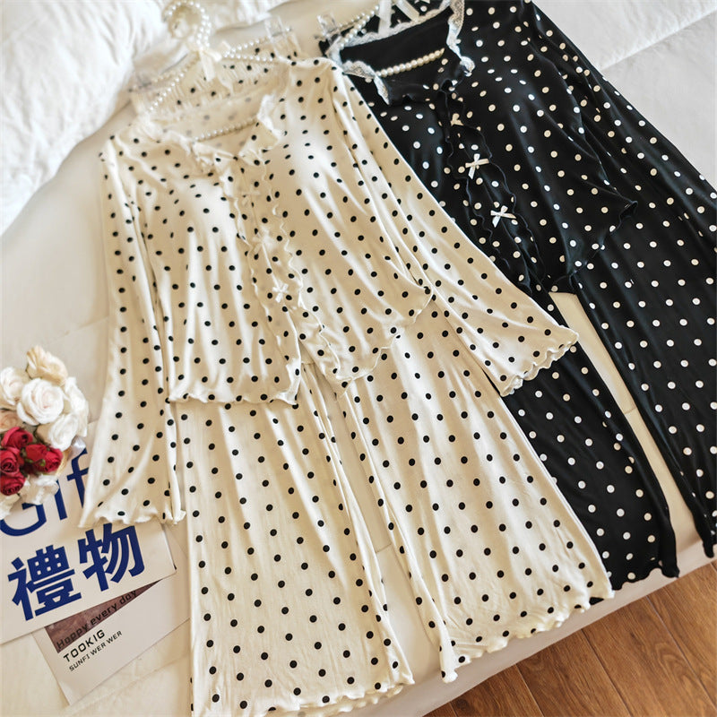 Womens Springautumn Long-sleeve Lightweight Pajama Set