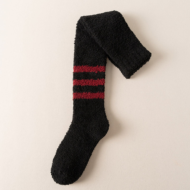 Coral Velvet Socks Female Calf Sleep