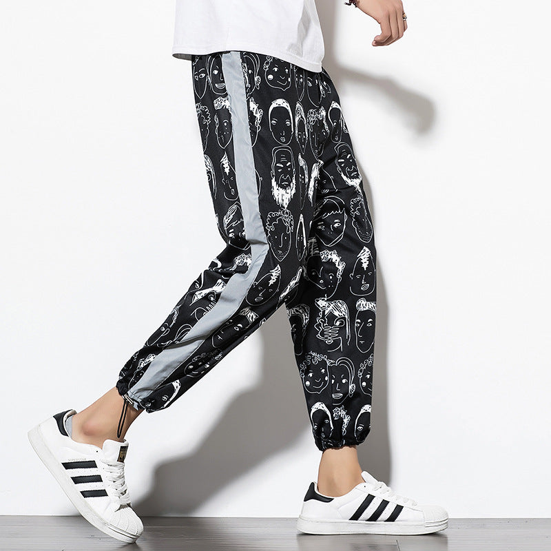 Luminous stripe trousers