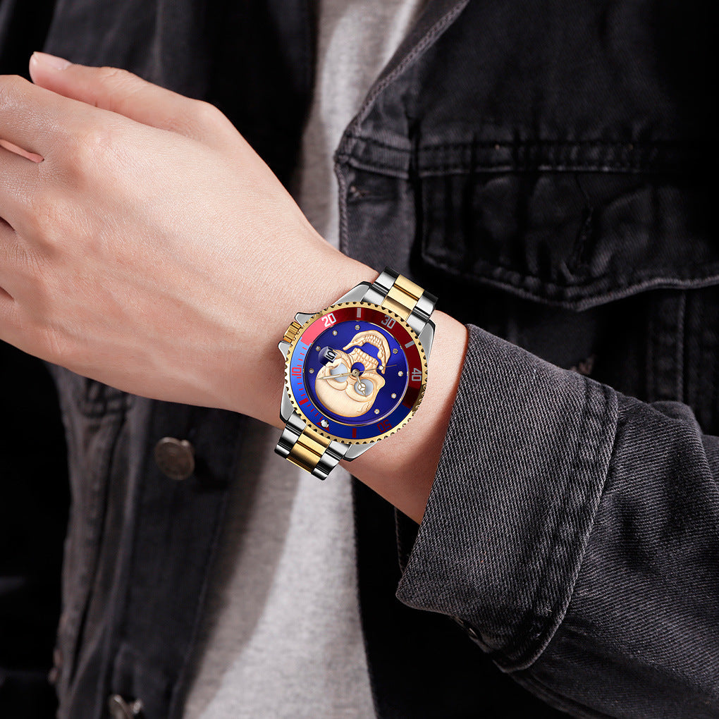 Luminous waterproof quartz watch