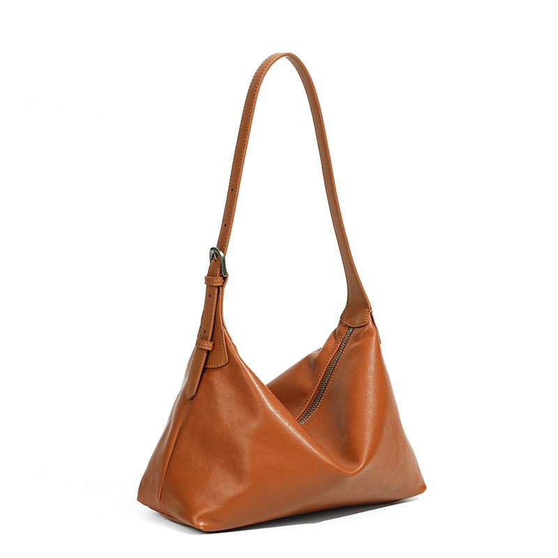 Casual Leather Commuter Shoulder Dumpling Bag