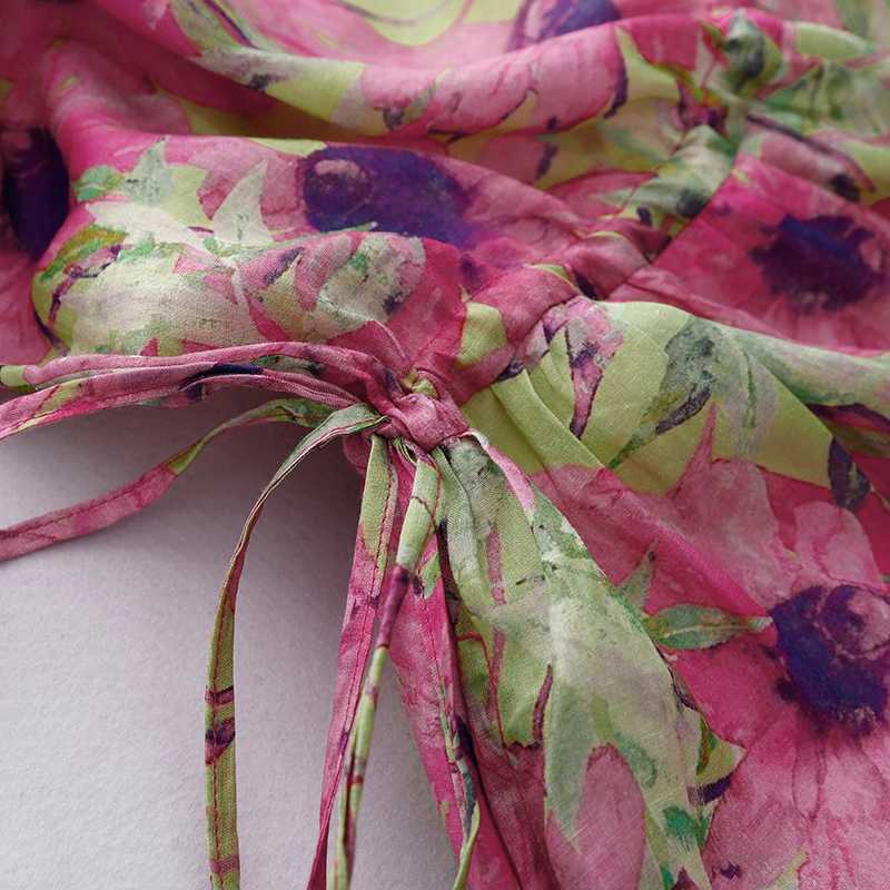 New Summer Ramie Printed Dress