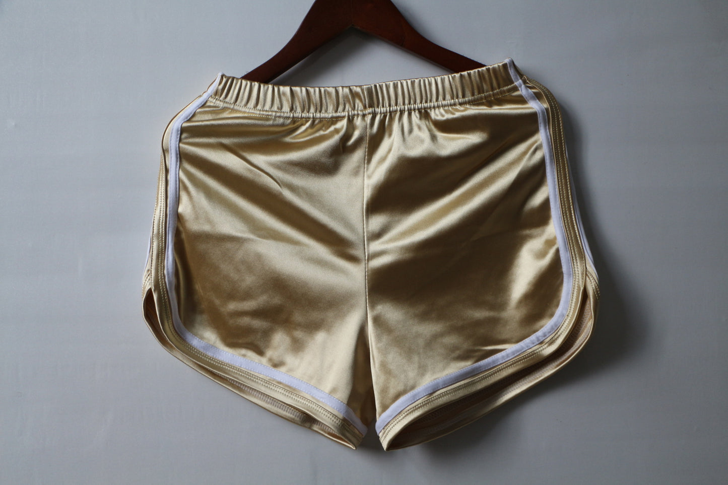 Glossy Elastic High Waist Sports Shorts