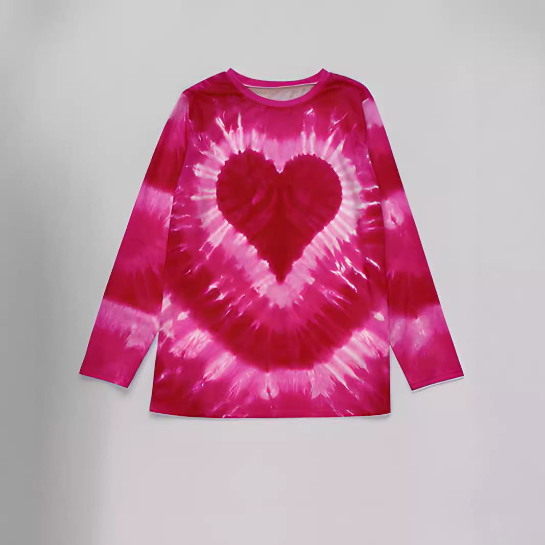 Women's Top Leisure Printed Round Neck Long Sleeve T-shirt