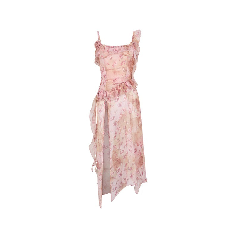 Design Two-way Detachable Suspender Skirt All-match Pantskirt