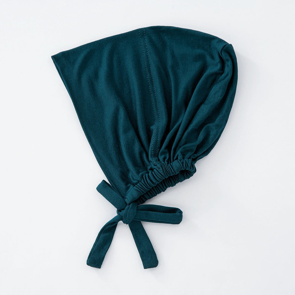 Women's Fashion Solid Color Lace-up Bottoming Hood
