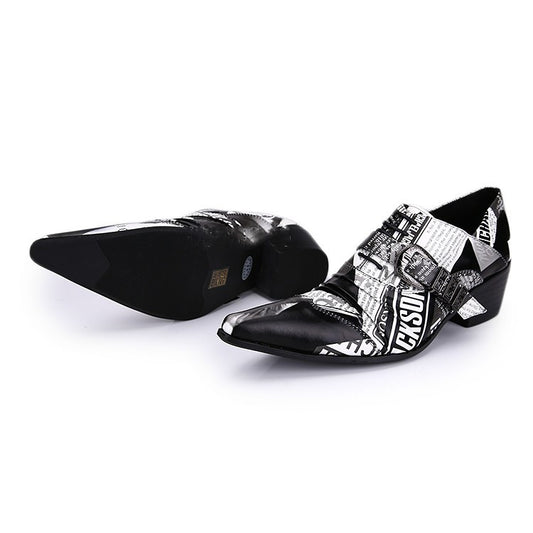 Cowhide Buckle Breathable Lace-up Men's Shoes