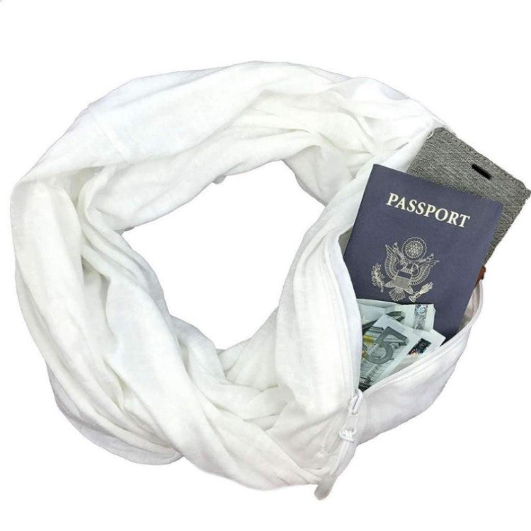 Double Layer Solid Color Pocket Scarf