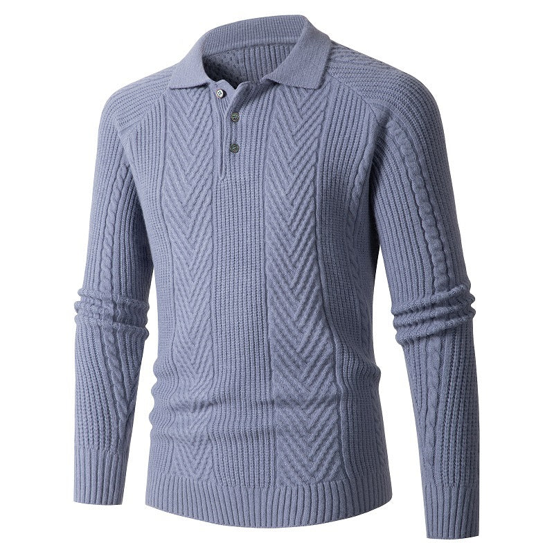 Europe And America Thickened Zipper Lapel Sweater