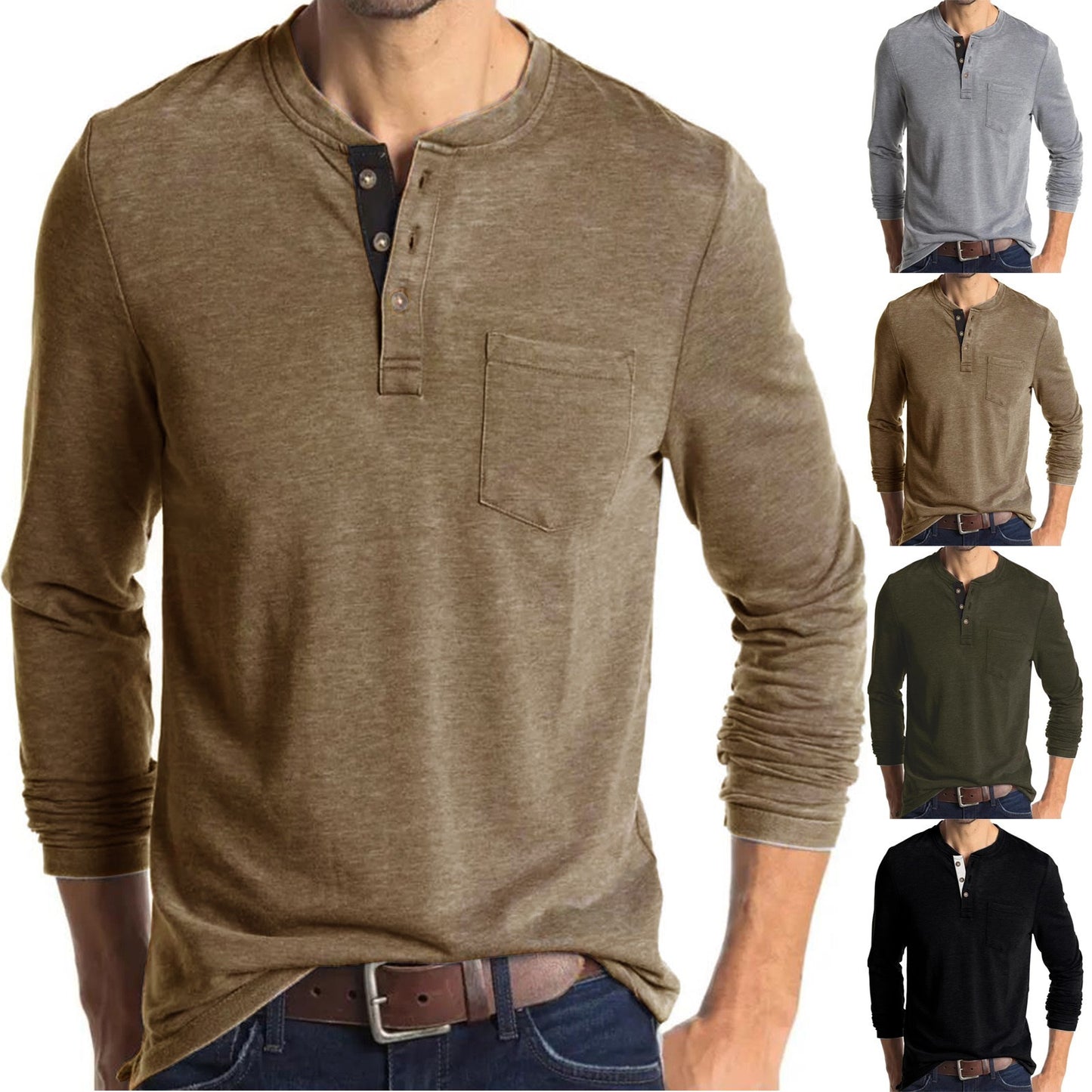 Men's Long Sleeve Round Neck T-shirt