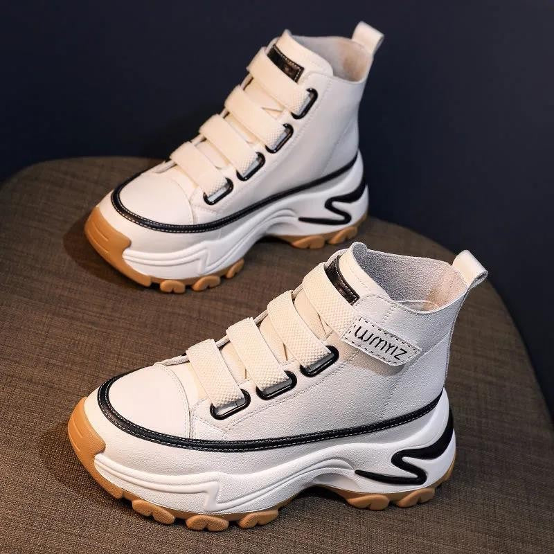 Mid-Top Velcro Sneakers til kvinder med plateau