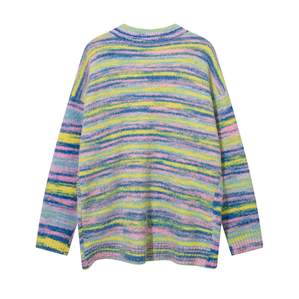 Autumn And Winter Men's Striped Cardigan Sweater