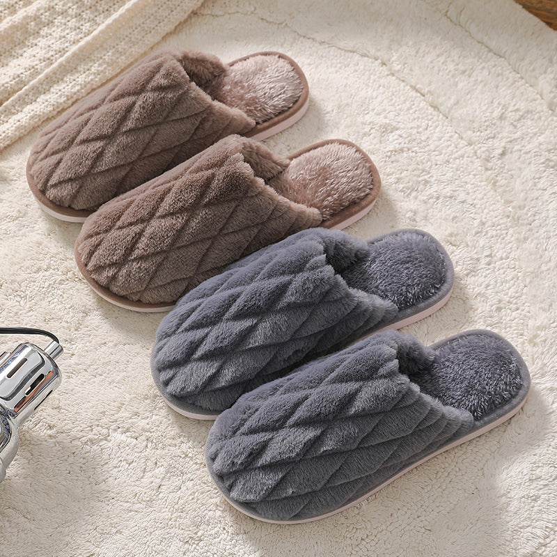 Men's Warm And Waterproof Plush Confinement Slippers