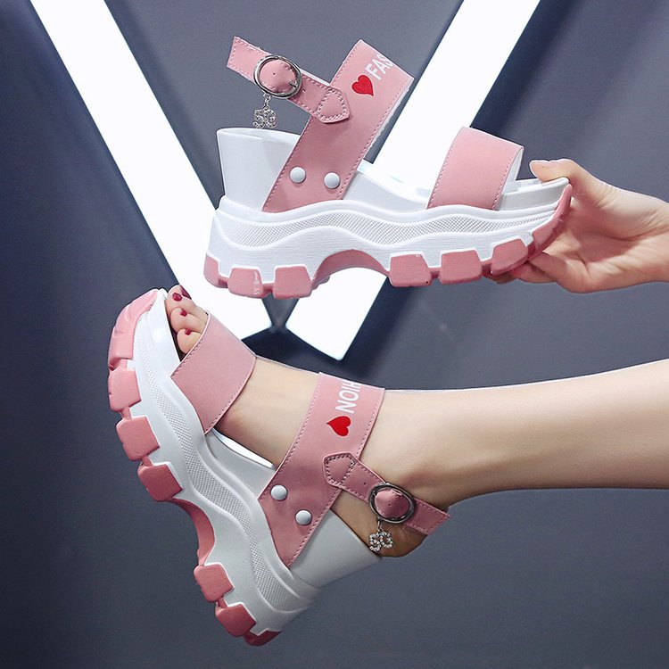 Sandals Fairy Style Thick Soles High Heels With Raised Toe