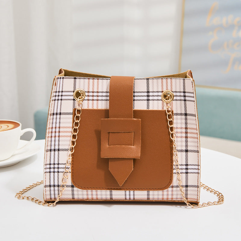 Korean Version Of The Western-style Plaid One-shoulder Messenger Bag