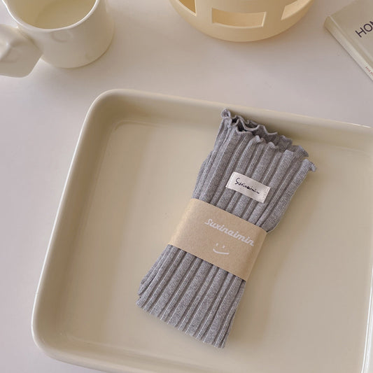 Wooden Ear Socks Vertical Stripe Cotton
