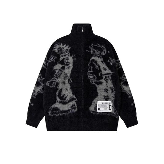 Polyester Fall Winter Men's Knitted Sweater