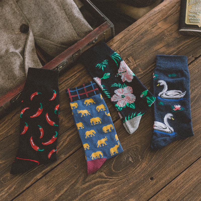 Men's British Retro Creative Gift Box Suit Socks