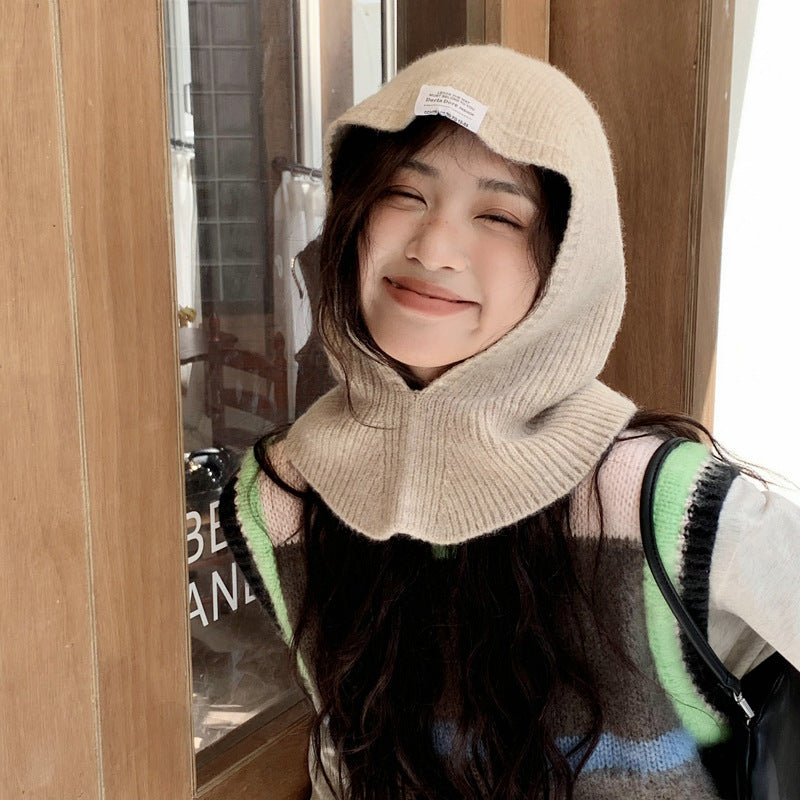 Knit Hat With A Bib