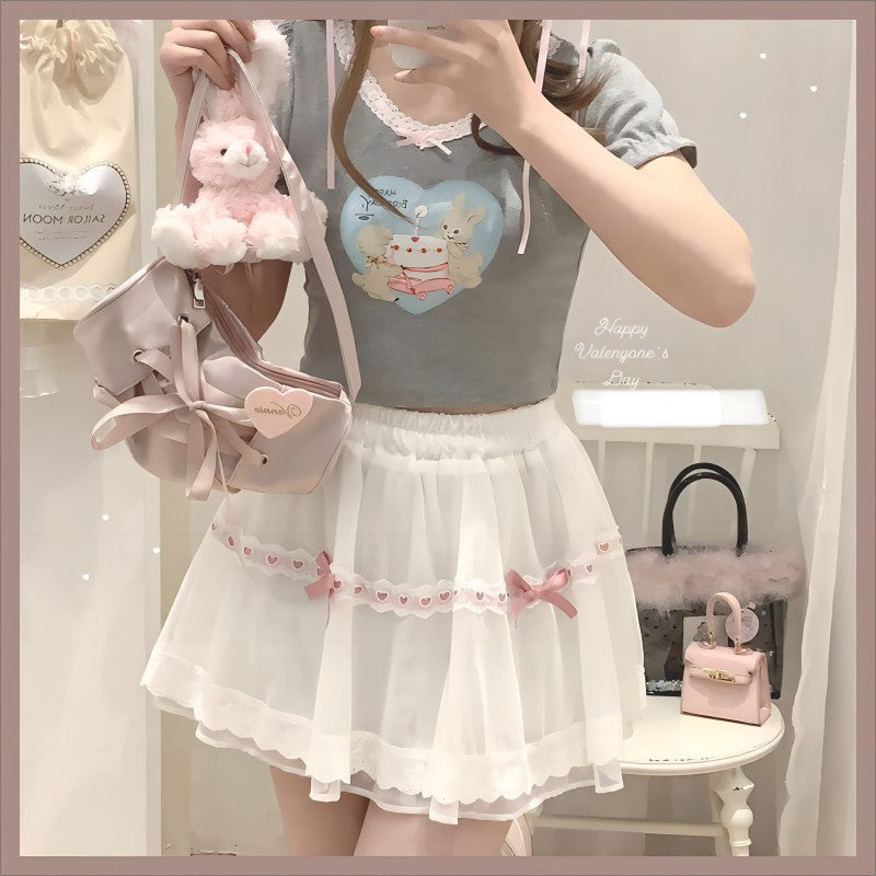 Lace Ribbon Lace Skirt